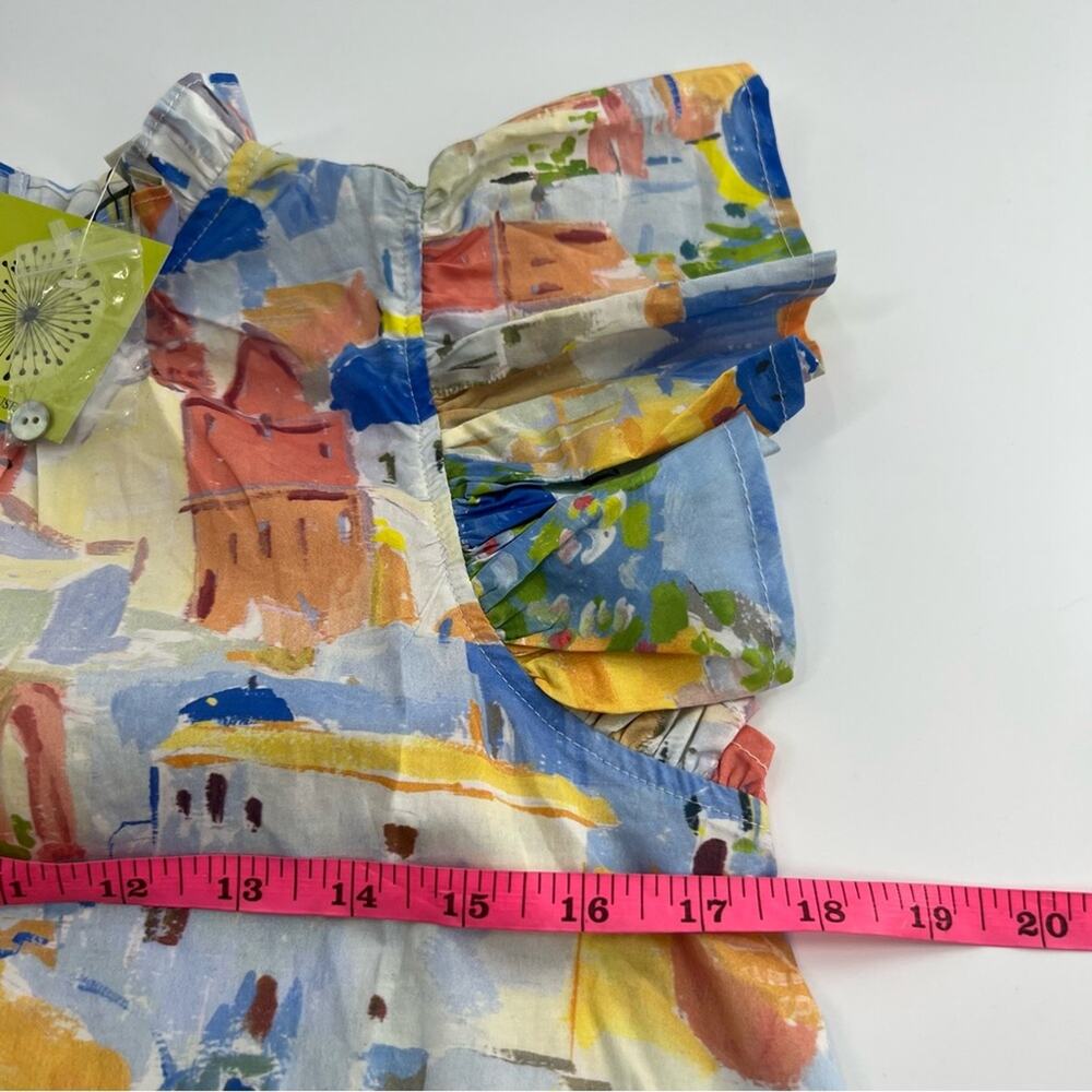 Pinch Multicolor Mediterranean Print Ruffle Mini Dress - Picture 7 of 7